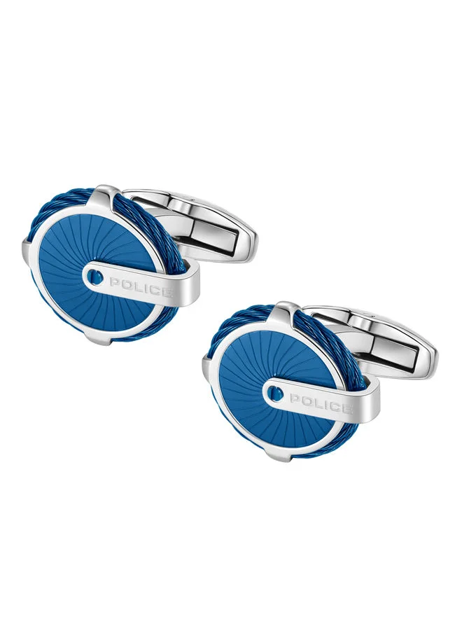 POLICE POLICE - Techie Cufflink For Men Stainless Steel With Blue Cable - PEAGC0004801