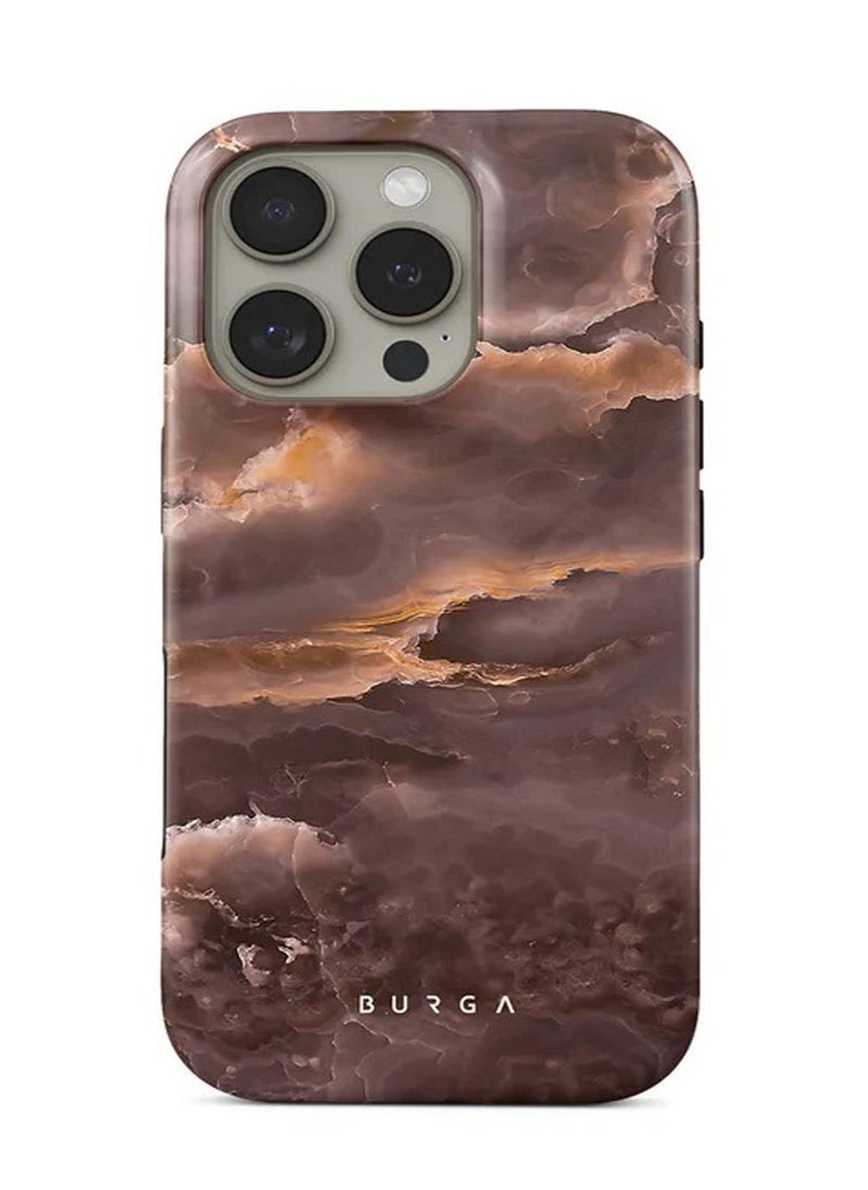 BURGA - iPhone 16 Pro Max Case, 2 Piece Hard Shell + TPU Silicone Interior, Shock Absorption, All Port Accessible, Raised Bezel For Screen & Camera Protection, Never Fading HQ Print,Fire Wood - Image 1