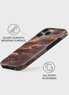 BURGA iPhone 16 Pro Max Case, 2 Piece Hard Shell + TPU Silicone Interior, Shock Absorption, All Port Accessible, Raised Bezel For Screen & Camera Protection, Never Fading HQ Print,Fire Wood  - Image 3
