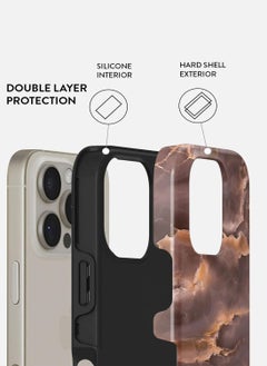 BURGA iPhone 16 Pro Max Case, 2 Piece Hard Shell + TPU Silicone Interior, Shock Absorption, All Port Accessible, Raised Bezel For Screen & Camera Protection, Never Fading HQ Print,Fire Wood  - Image 2