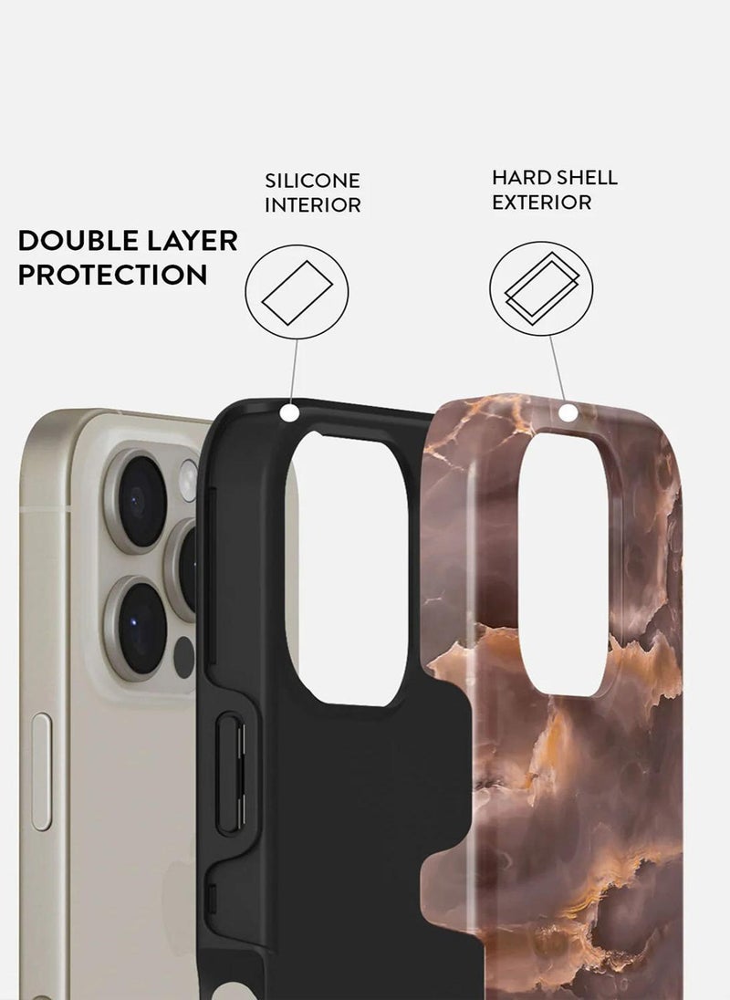 BURGA - iPhone 16 Pro Max Case, 2 Piece Hard Shell + TPU Silicone Interior, Shock Absorption, All Port Accessible, Raised Bezel For Screen & Camera Protection, Never Fading HQ Print,Fire Wood - Image 1