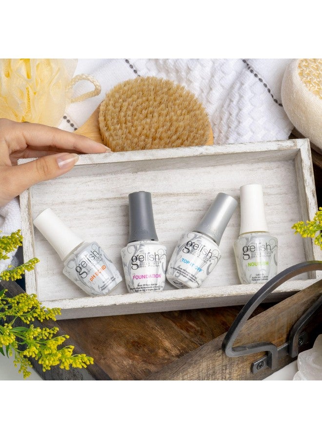 جيليش مجموعة Gelish Essential Fantastic Four - تحضير الأظافر برابط pH، جل أساس، جل مانع للتسرب Top It Off وزيت مغذي للبشرة - أساسيات مانيكير احترافية للحصول على لمعان يدوم طويلاً وخالٍ من التشقق. - Image 3