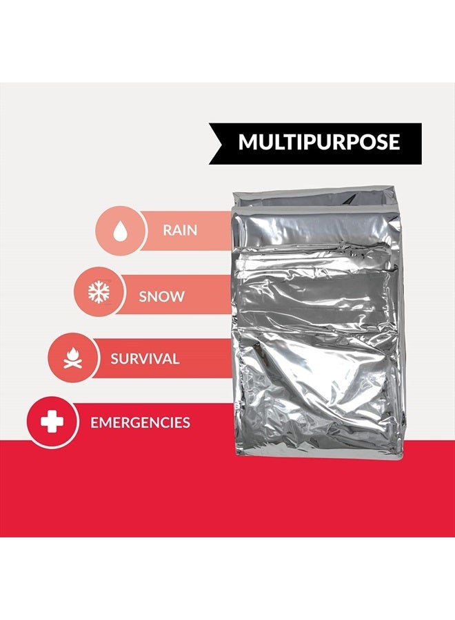 Ever Ready First Aid Mylar Rescue Blanket, Large Silver Thermal Sheet for Emergency and Survival, 54” x 84” – 20 Count - Image 4