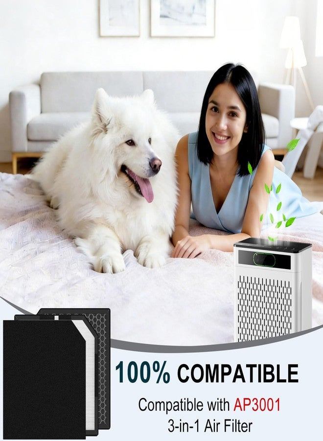 Molgoc Replacement Filter for Air Purifier,Compatible with Airtok AP3001 Air Purifier,H13 True HEPA with Washable Pre-filter and High-Efficiency Activated Carbon Filter,2Pack. - Image 4