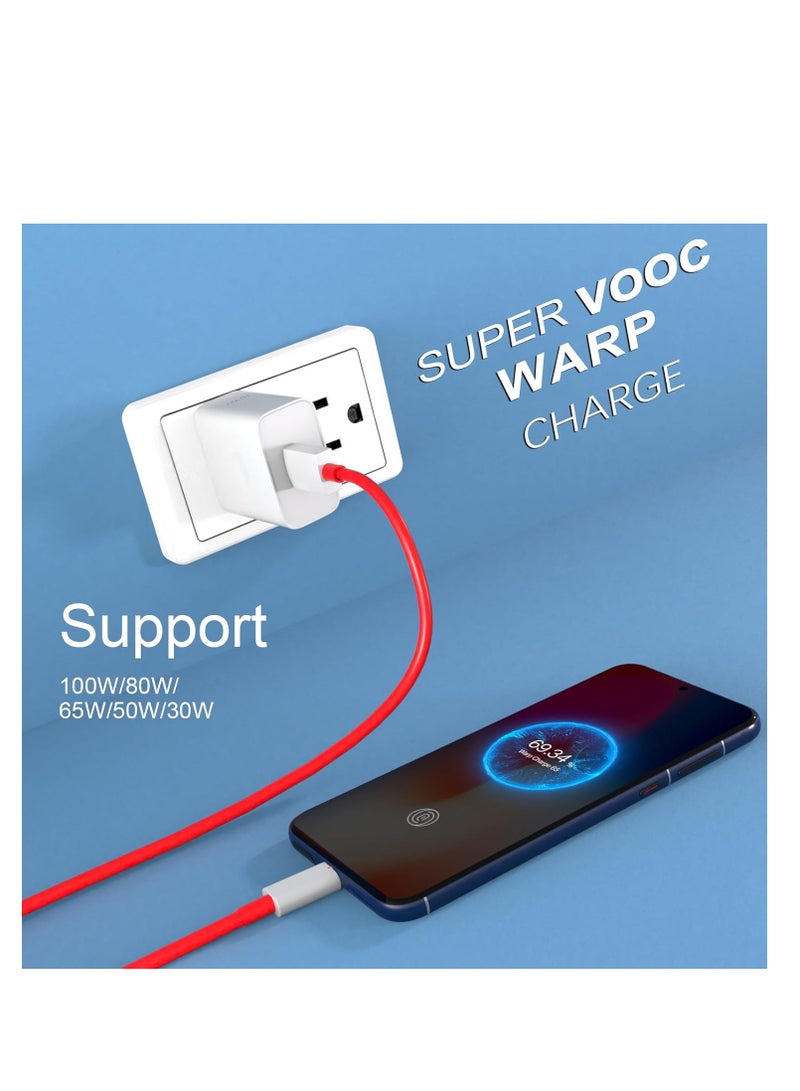 Beauenty For Oneplus 13 13R 12 12R 11 10 Pro Charger 100W, Warp Charger SuperVooc Wall Block for Oneplus 9 Pro 10T 10R 8T 8 7T 7 Open Nord 2T CE 3 Lite N20 N10 9R 6T Dash Charge One Plus Fast Charging 3.3 ft - Image 4