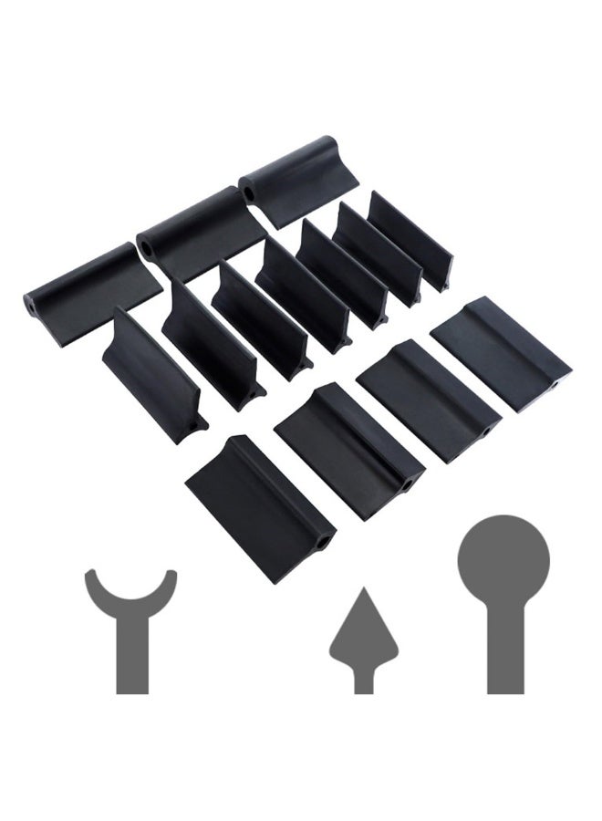 14 pcs Rubber Polishing Pad Flexible Contours Convex Concave Sanding Block, Sandpaper Holder Woodworking Tools Double Ended Contour Grinding Block for Lathe Wood Carving u0026 Crafts, Black Rubber