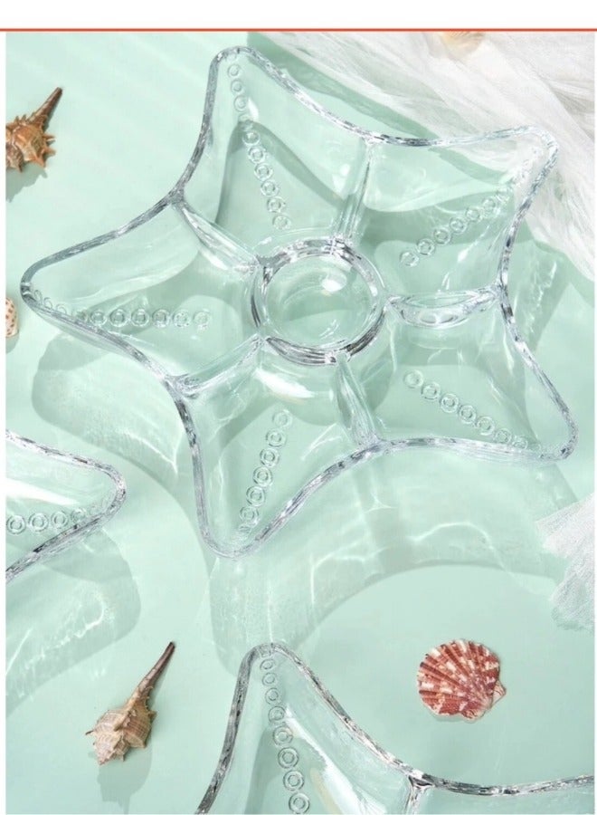 Happy Home Elegant Multi-Compartment Glass Serving Tray - Image 3