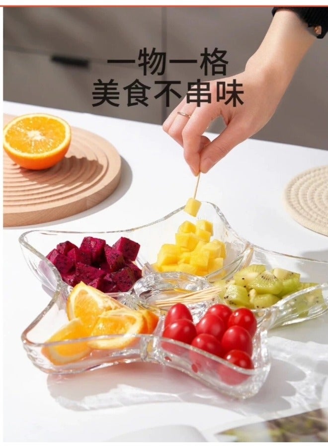 Happy Home Elegant Multi-Compartment Glass Serving Tray - Image 2