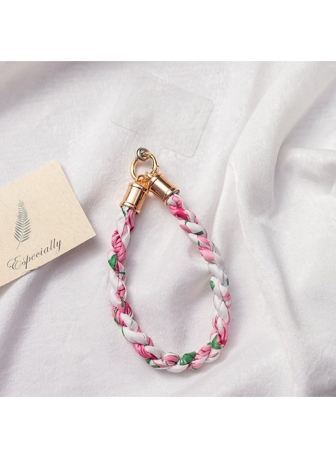 NIBEMINENT Beaded Phone Lanyard, Anti Lost Removable Wrist Strap, Short Chain Bracelet Pendant, Phone Keychain Lanyard,4/Pink - Image 1