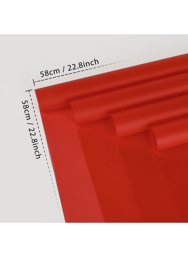 FUHITIM 20 Sheets Wrapped Flower Paper, Perfect for Weddings, Birthdays, Christmas, Baby Showers, DIY Bouquets (Misty Red) - Image 2
