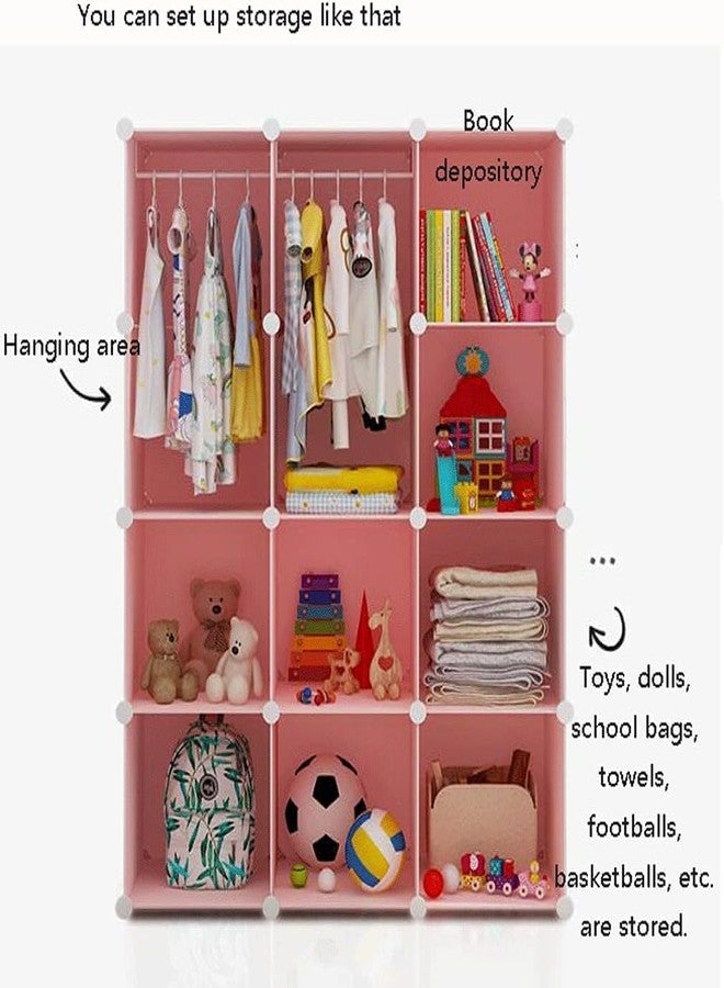 LUHI Plastic Wardrobe for Kids Clothes – Easy to Use Anti-Skid & Non-Slip Effective Professional, Plastic Cupboard for Kids, Foldable Almirah, Collapsible Wardrobe (Pink HA1, 8-Shelf-6-Door) - Image 3