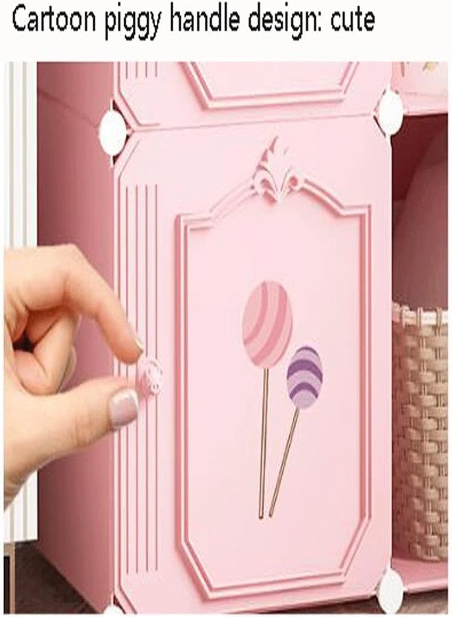 LUHI Plastic Wardrobe for Kids Clothes – Easy to Use Anti-Skid & Non-Slip Effective Professional, Plastic Cupboard for Kids, Foldable Almirah, Collapsible Wardrobe (Pink HA1, 8-Shelf-6-Door) - Image 5