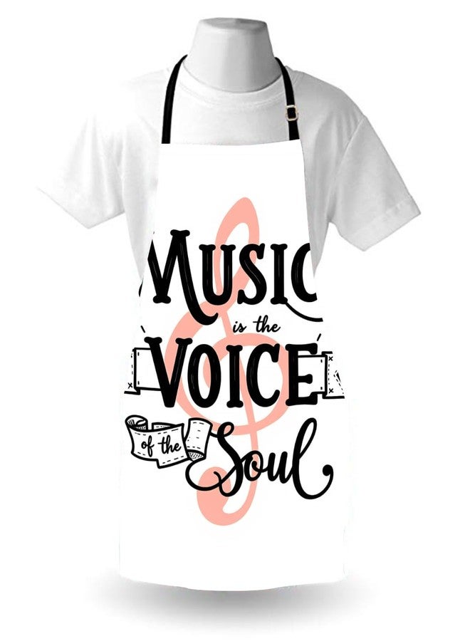 Moslion Music Apron 31x27 Inch Music Is the Voice of the Soul Word Note Polka Dot Inspirational Quote Kitchen Chef Waitress Cook Aprons Bib with Adjustable Neck for Women Men Girls - Image 4
