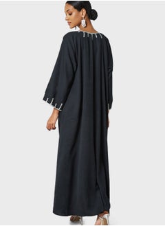 Coco Desert Embroidered Pocket Abaya  - Image 2
