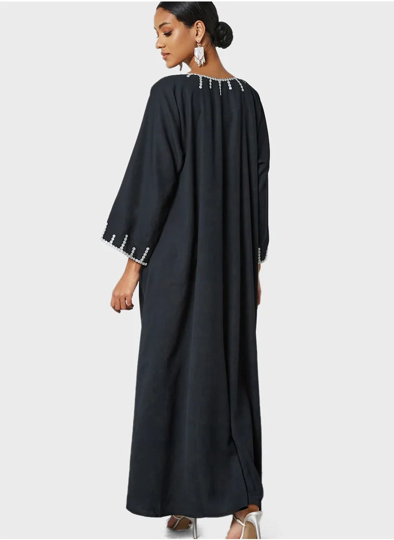 Coco Desert Embroidered Pocket Abaya