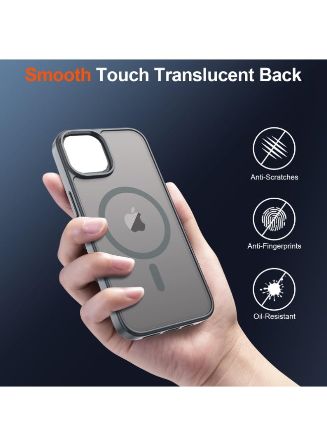 Magnetic Case Cover for iPhone 16 Pro Max 5G,[Compatible with Magsafe][Mil-Grade Drop Protection] Slim Shockproof Translucent Protective Phone Back Case Cover for iPhone 16 Pro Max 5G, Grey - Image 3