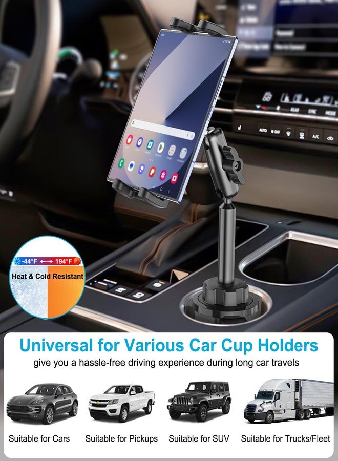 Dosvsi Cup Holder Car Z Fold Mount, Sturdy Metal Arm Car Cup Holder Folding Phone Mount, 360° Adjustable Truck Cup Tablet Phone Stand for Galaxy Z Fold 7 6 5 4 3 2, Pixel Fold, 4-13" iPad, Tab, iPhone - Image 3