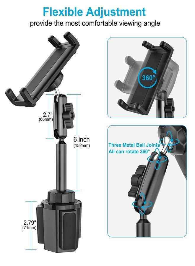 Dosvsi Cup Holder Car Z Fold Mount, Sturdy Metal Arm Car Cup Holder Folding Phone Mount, 360° Adjustable Truck Cup Tablet Phone Stand for Galaxy Z Fold 7 6 5 4 3 2, Pixel Fold, 4-13" iPad, Tab, iPhone - Image 5