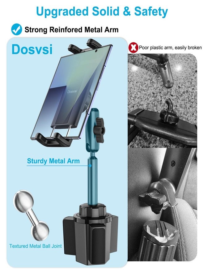 Dosvsi Cup Holder Car Z Fold Mount, Sturdy Metal Arm Car Cup Holder Folding Phone Mount, 360° Adjustable Truck Cup Tablet Phone Stand for Galaxy Z Fold 7 6 5 4 3 2, Pixel Fold, 4-13" iPad, Tab, iPhone - Image 2