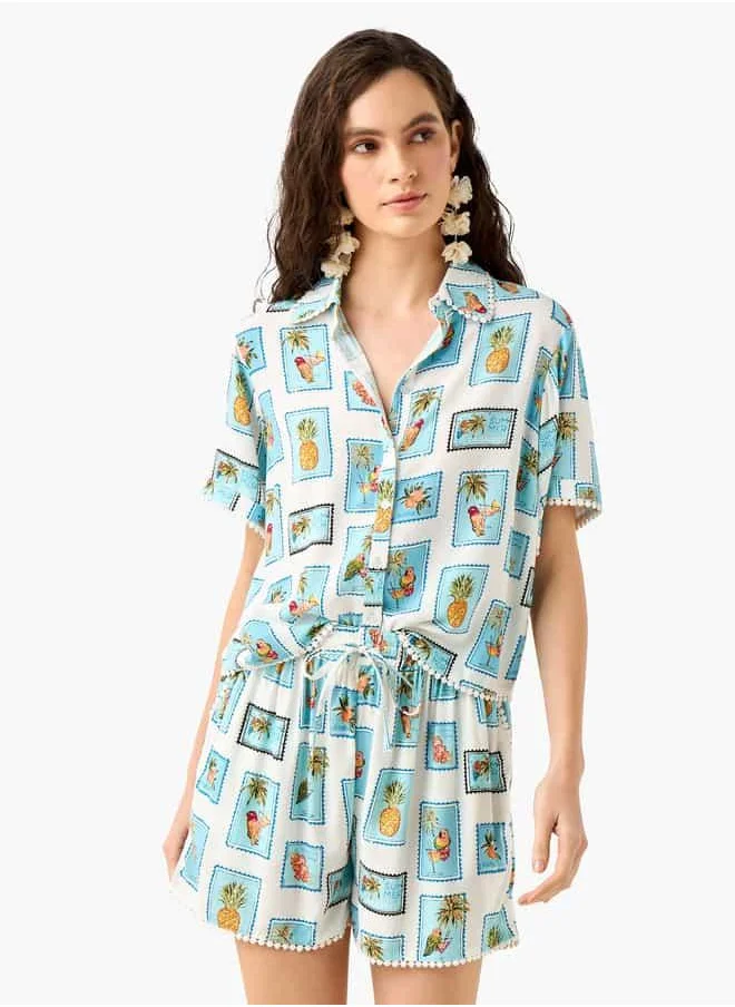 Splash FAV Printed Shirt and Shorts Set