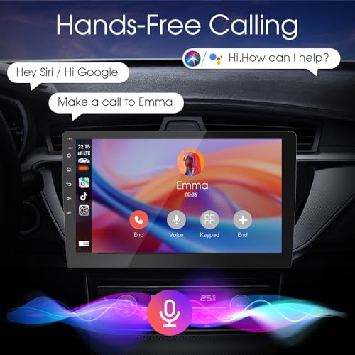 Haudio 9 inch Wireless Double Din Car Stereo,with Apple CarPlay and Android Auto Radio Screen,with Mirror Link, Bluetooth 5.0,1080P Backup Camera, AUX,FM/AM Transmitter|Double Din carplay Screen - Image 4