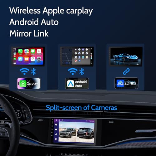 Haudio 9 inch Wireless Double Din Car Stereo,with Apple CarPlay and Android Auto Radio Screen,with Mirror Link, Bluetooth 5.0,1080P Backup Camera, AUX,FM/AM Transmitter|Double Din carplay Screen - Image 2