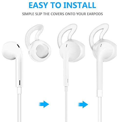 Lunies Earpods Covers Anti-Slip Silicone Soft Sport Earbud Tips for iPhone 6S/6 Plus/5S/5C/5 Earbuds Comfortable 4 Pairs Clear - Image 3