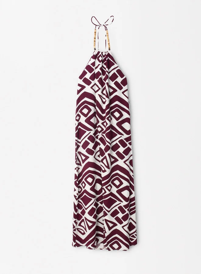 PARFOIS Printed Halter Maxi Dress