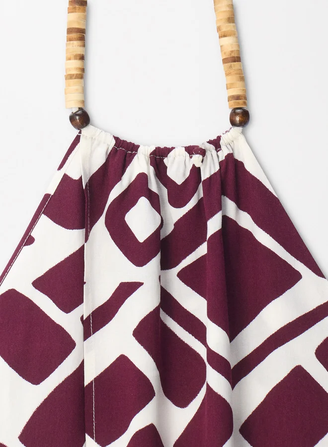 PARFOIS Printed Halter Maxi Dress