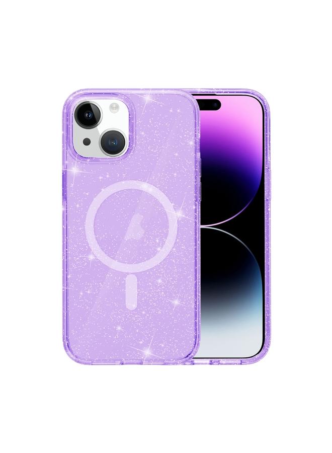 اس-توب جراب هاتف مغناطيسي MagSafe بتصميم Terminator بتصميم مسحوق لامع لهاتف iPhone 15 Plus - Image 1