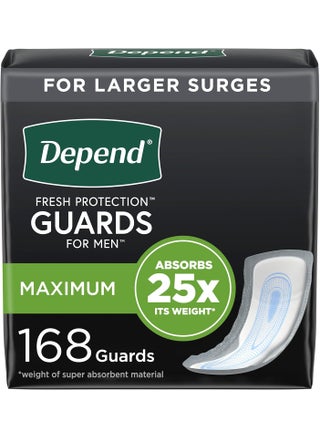 Depend Incontinence Guards/Incontinence Pads for Men/Bladder Control Pads, Maximum Absorbency, 168 Count (2 Packs of 84), Packaging May Vary - pzsku/ZDA2FB74B8039FBAF92E5Z/45/_/1744284094/9be3aa1a-7500-4a1d-9a40-228191923593