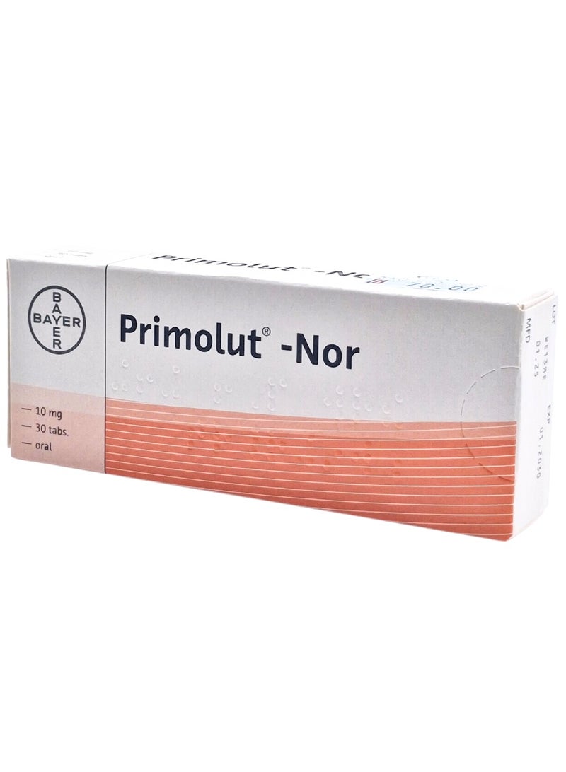 باير أقراص بريمولوت-نور 10 ملغ (العلاج الهرموني لاضطرابات الدورة الشهرية ، 30 حبة) - Image 1
