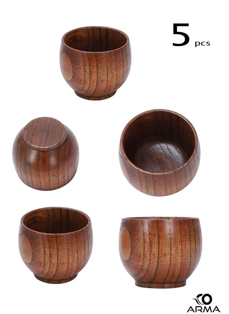 co arma - A set of 5 wooden coffee cups, small and elegant - Image 1