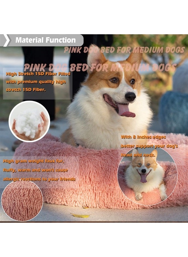 nononfish Dog Beds for Medium Dogs Washable 30 Inches Pink Dog Bean Bag Bed Girl Dog beds for Medium Dogs Fits up to 45 lbs Pets Beds for Medium Dog. - Image 2