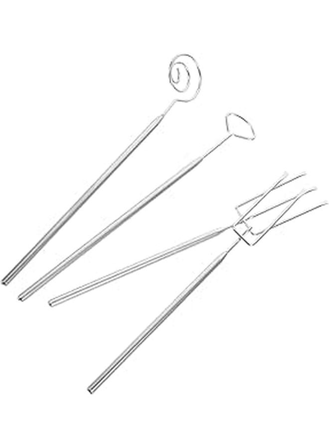 Stainless Steel Fondue Forks Set 4Pcs Spiral and Triangular Dipping Tools - Image 1