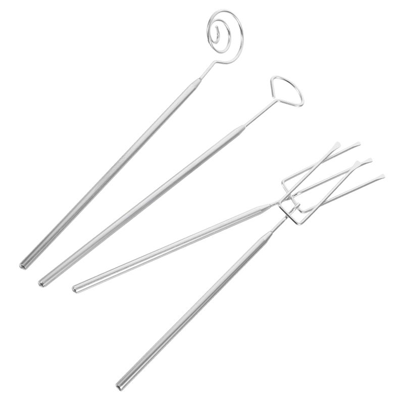 Stainless Steel Fondue Forks Set 4Pcs Spiral and Triangular Dipping Tools - Image 2