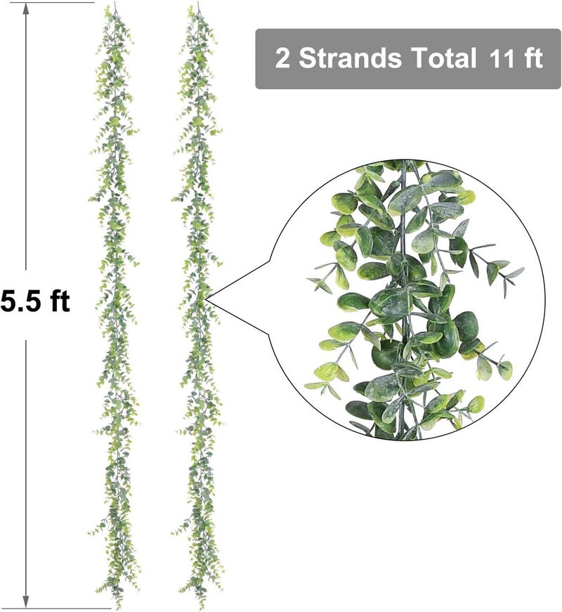 Lvydec 2 Pack Artificial Eucalyptus Garland, Fake Eucalyptus Greenery Garland Wedding Backdrop Arch Wall Decor, 5.5 Feet/Strand Fake Hanging Plant for Table Festival Party Decoration - Image 3