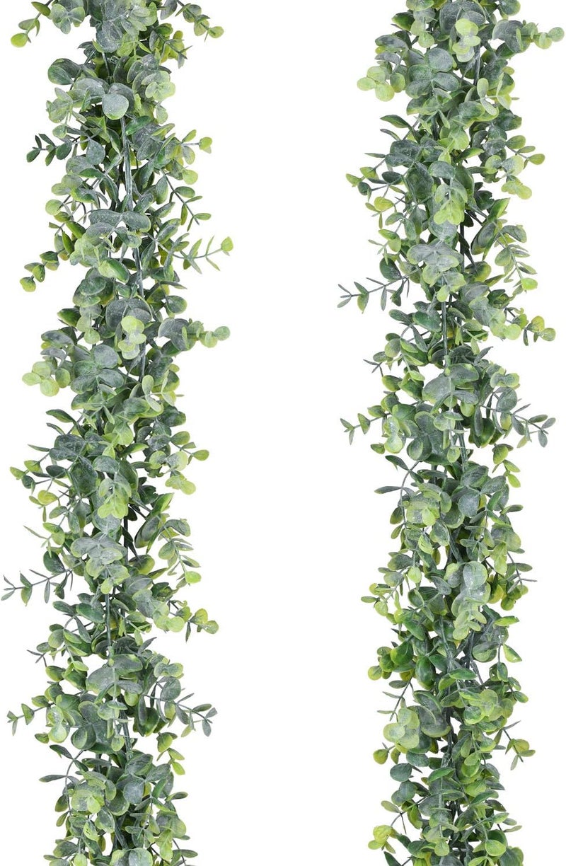 Lvydec 2 Pack Artificial Eucalyptus Garland, Fake Eucalyptus Greenery Garland Wedding Backdrop Arch Wall Decor, 5.5 Feet/Strand Fake Hanging Plant for Table Festival Party Decoration - Image 1