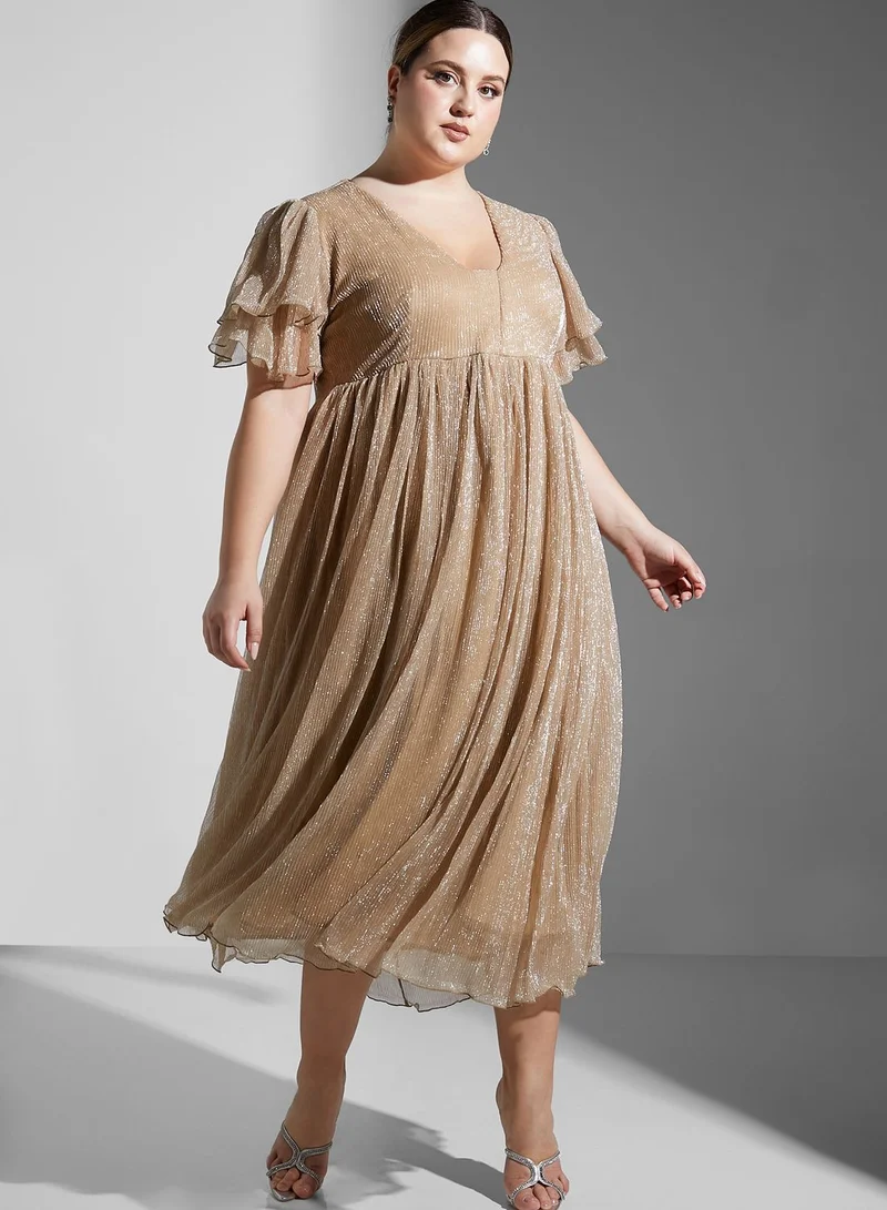 Ella Limited Curve Shimmer A-Line Dress