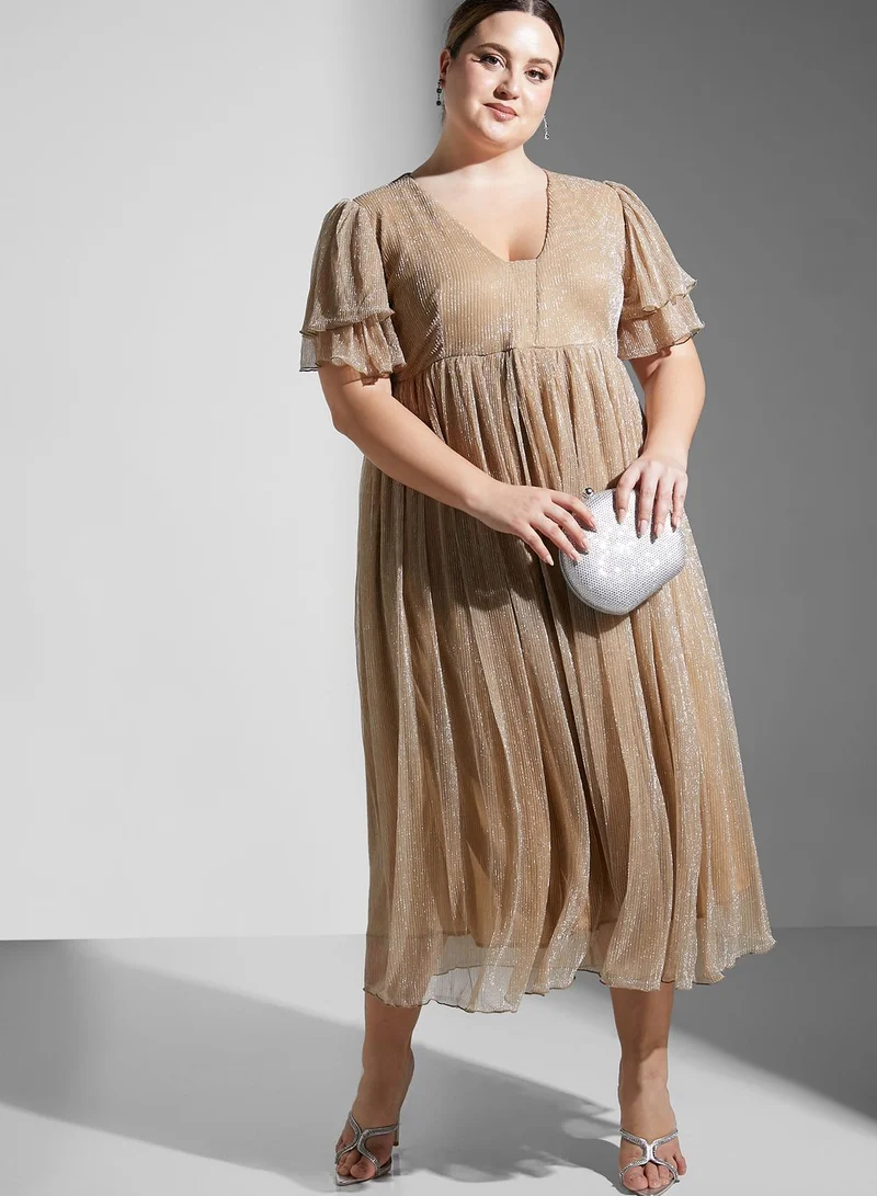Ella Limited Curve Shimmer A-Line Dress