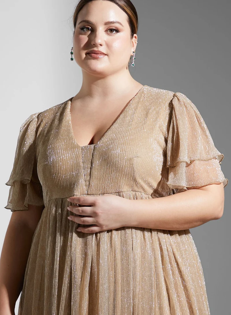 Ella Limited Curve Shimmer A-Line Dress