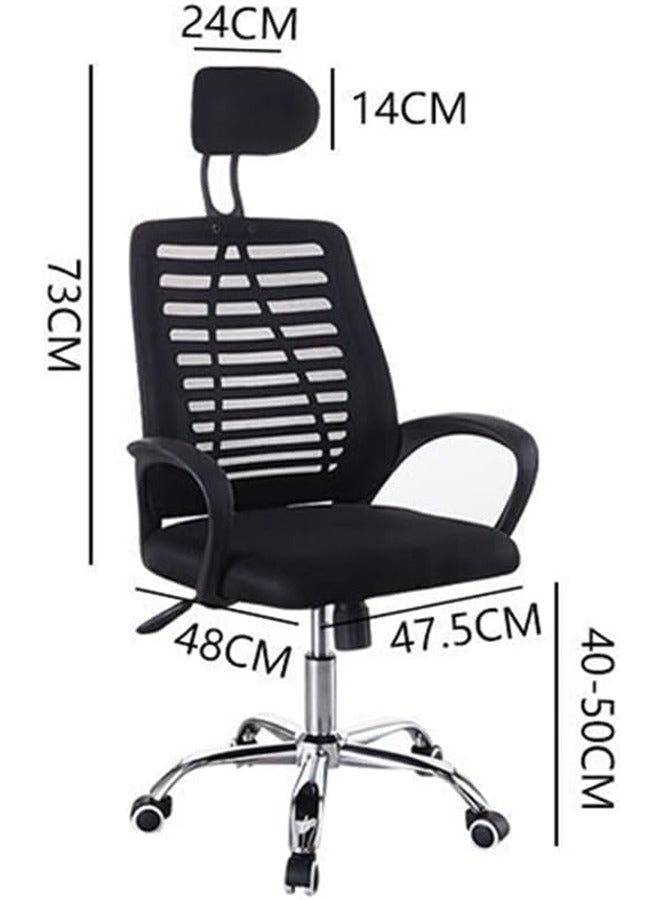 Generic Office Chair, Ergonomic Computer Desk Chair, Home Office Chair Swivel Chair with Lumbar Support, Breathable Mesh Chair High Back Desk Chair with Adjustable Headrest  - Image 2