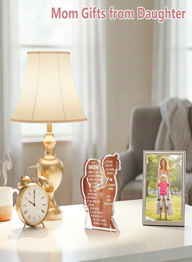 MAMAGIFTREE هدايا ماما جيفتري للأم من ابنتها | هدايا عيد ميلاد للأم | ديكور مكتب "أفضل أم على الإطلاق" | لوحة أكريليك معبرة لعيد الأم، عيد الميلاد - Image 3