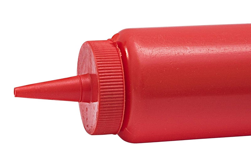 THW ® 8 oz (237 ML) Plastic Squeeze Bottles For Ketchup BBQ Sauce Syrup Condiments Mustard Mayo Hot Sauce Olive Oil Dressing, Red- Pack of 6 Pieces - Image 3