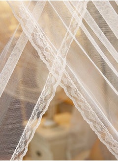 Y&D 4 Posters Mosquito Bed Net Canopy Cotton White 1.5 x 2meter  - Image 3