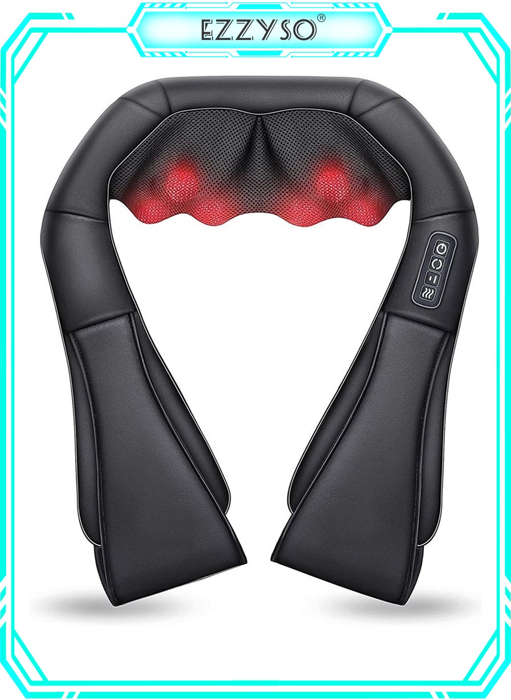 EzzySo Neck Massager With Heat Shiatsu Massager For Neck Back Shoulder Foot And Leg Deep Kneading Massage Pillow Helps To Relax Muscles At Home Office And Car 