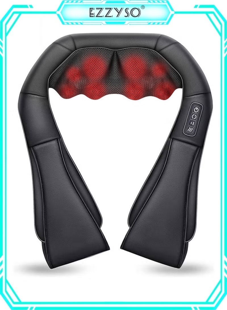 EzzySo Neck Massager With Heat Shiatsu Massager For Neck Back Shoulder Foot And Leg Deep Kneading Massage Pillow Helps To Relax Muscles At Home Office And Car - Image 1