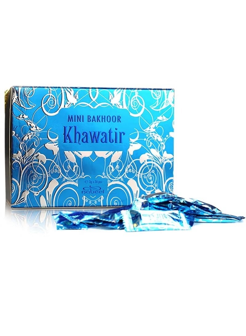 Nabeel Khawatier Incense Mini 36 Pieces x 3 gm Khawatir Oud 60 gm - Image 3