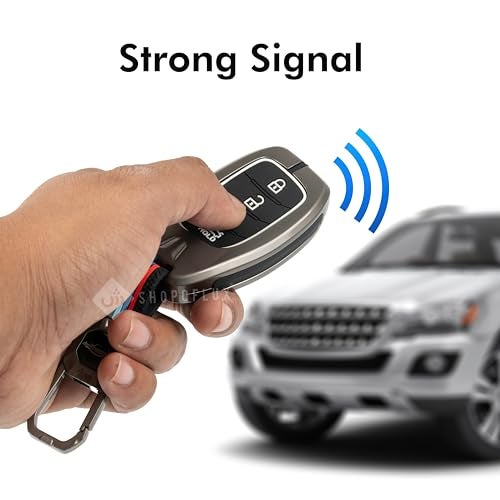 SHOPOFLUX Key Cover Compatible with Hyundai Alcazar and Creta ev Car 4 Button Smart Key (Metal Black Silicone) - Image 3