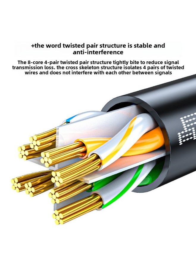 Generic Jinghua Six Gigabit Network Cable High-speed CAT6 Network Cable 8-core Twisted Finished Jumper Black W194N-Color:W198 Black-Line Length:10m (in Stock)  - Image 4
